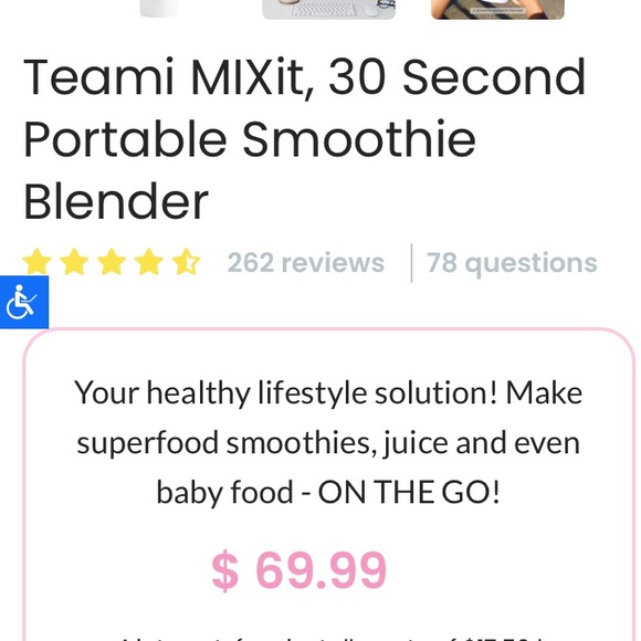 🛑SOLD🛑NIB- Teamí MIXit 30 second Smoothie Maker! - Picture 9 of 9